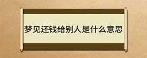 做梦梦到有人给我还钱(做梦梦到有人给我还钱什么意思)