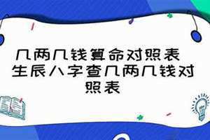 几两几钱对照表详细解释 几两几钱的命最好