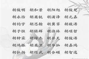 胡姓名字大全男孩名字 胡姓名字大全女孩