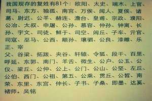 什么是复姓名字 什么是复姓?除了诸葛还有哪些