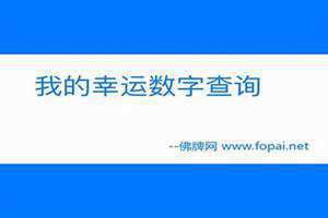 我的幸运数字查询免费 我的幸运数字查询财运