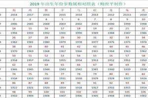 年龄查询表年龄计算器 属相年龄查询表