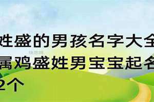 姓盛的男孩名字大全(姓盛的男孩名字)
