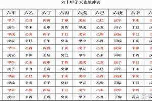 天克地冲会发生什么 天克地冲查询表
