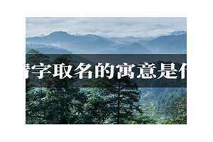 清字取名的寓意和含义(清字取名)