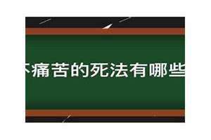 怎样死不会痛