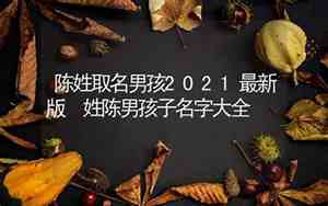 陈取名男孩两个字