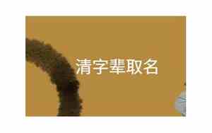 清字辈取名寓意好