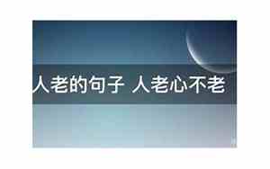形容人老得快的句子简短