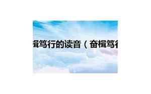 奋楫笃行的读音意思