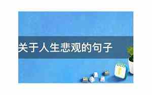 形容说自己以前太悲观的句子成语