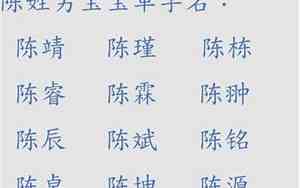 陈氏起名女孩名字
