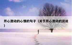 形容心情高兴激动的句子简短