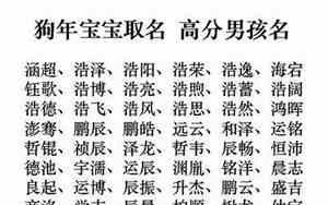 狗年男宝宝取名宜用字