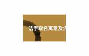 洁字取名女孩名字