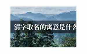 用清字取名字