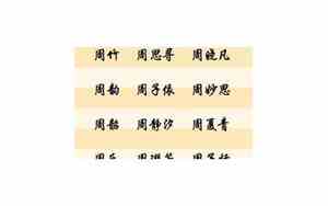 姓周的怎么取名男女通用