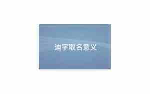 用迪字取名3个字