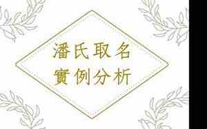 潘氏取名字大全