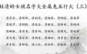 清字取名女孩名字