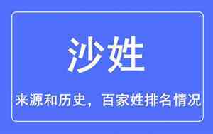 沙姓是什么民族