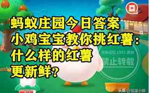 支付宝小鸡庄园今日答题答案