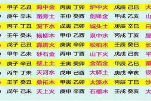 六十花甲子表合集(六十花甲子表)