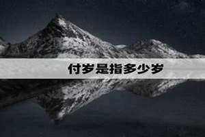 付岁是什么意思 付岁是指哪一年