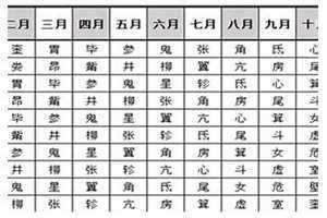28星宿吉凶总表全图 28星宿吉凶总表查询