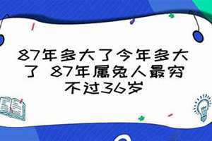 87年多大了今年多大了2024 87年多大了今年多大了属啥