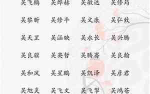 吴氏取名大全男